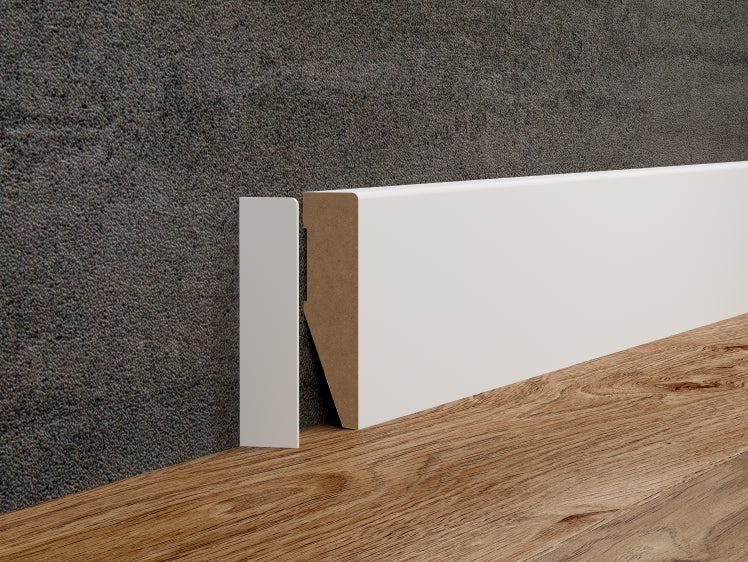 A Vox Evera skirting board fitted with it's matching end cap.