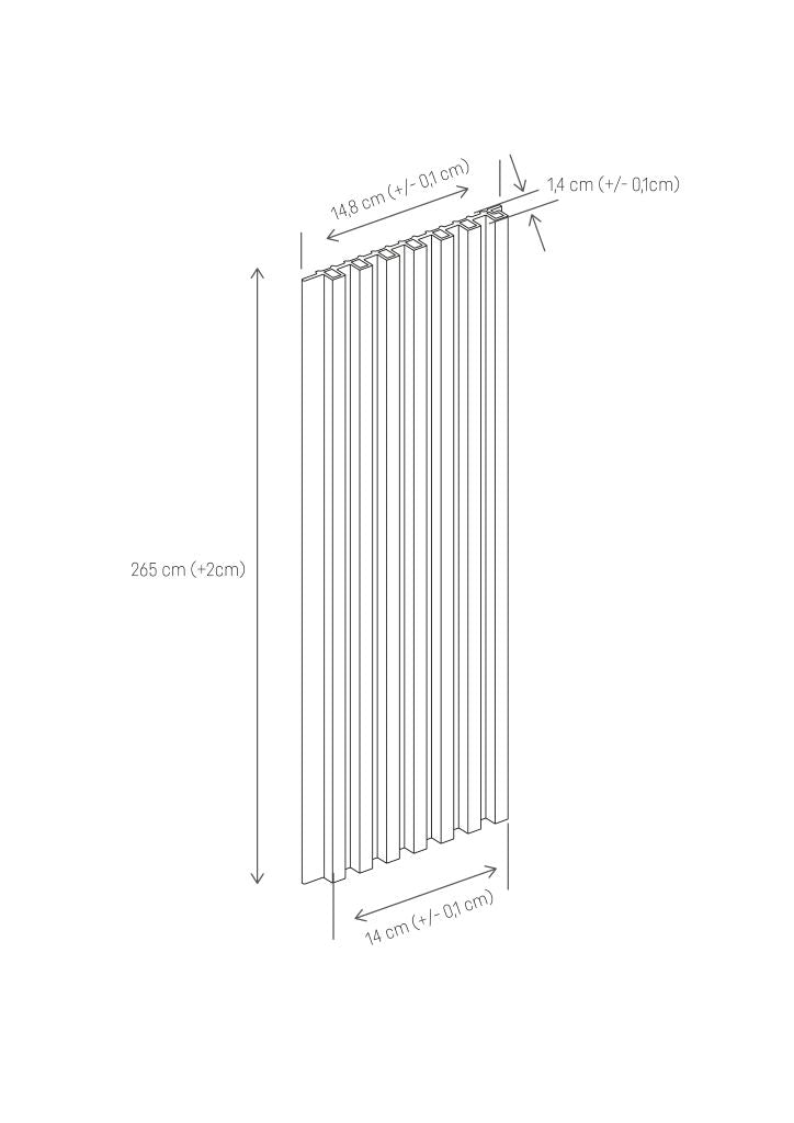 Vilo MPC Slat Panel Dimensions