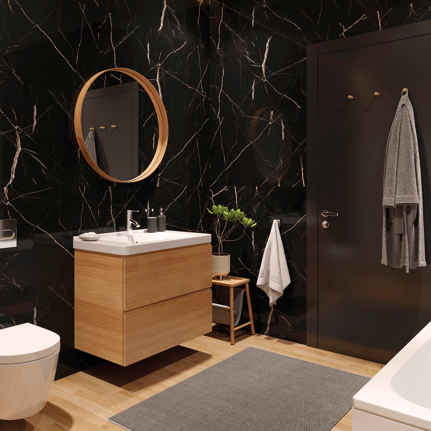 Vilo SPC Wall Panel Calacatta Black