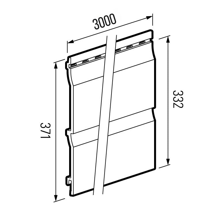 A technical drawing of the Vox Kerrafront double cladding board. Also known as Artefoam double panels.