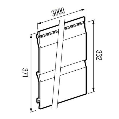 A technical drawing of the Vox Kerrafront double cladding board. Also known as Artefoam double panels.