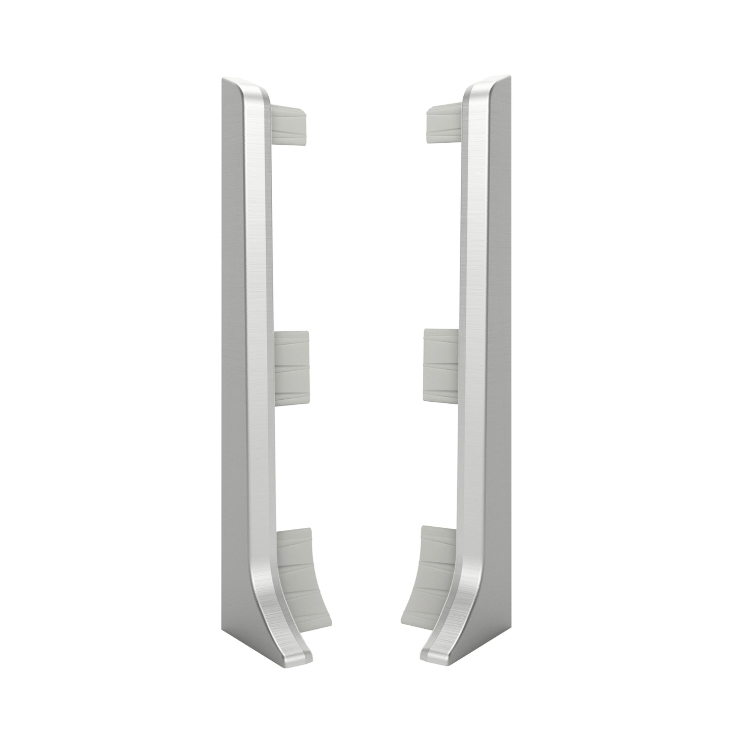 End caps for the Linela skirting board in silver