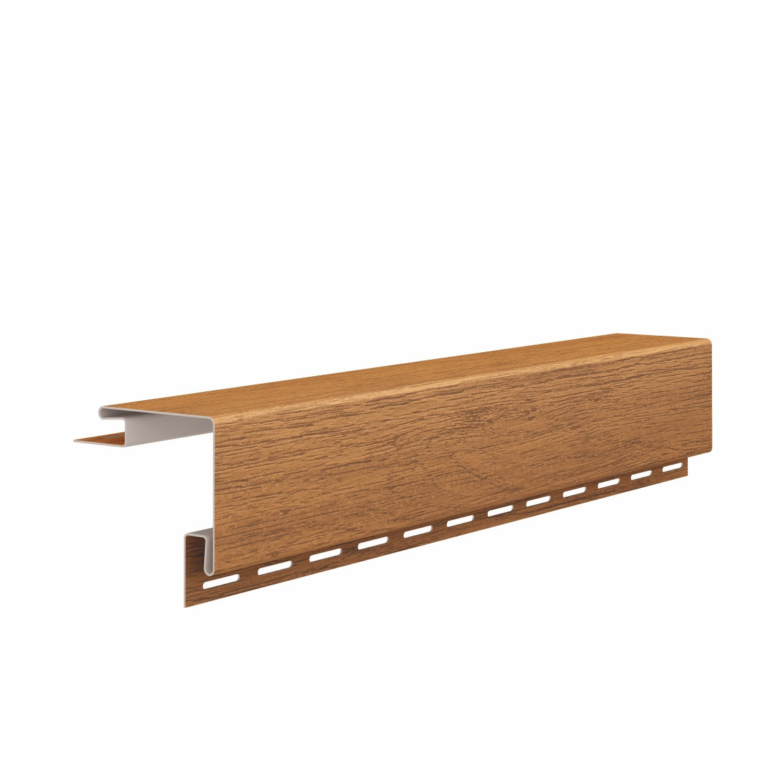 External corner trim for vilo Fronto cladding boards in colour Winchester oak.