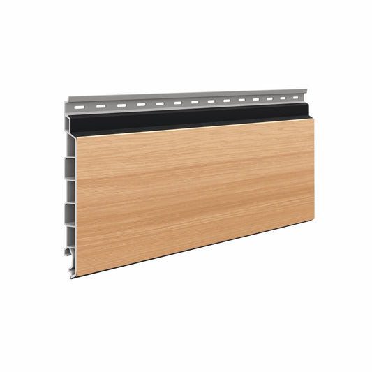 Solvo cladding board in colour Cedar.