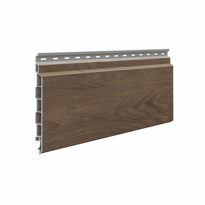 Solvo cladding board in colour Chocolate Oak.