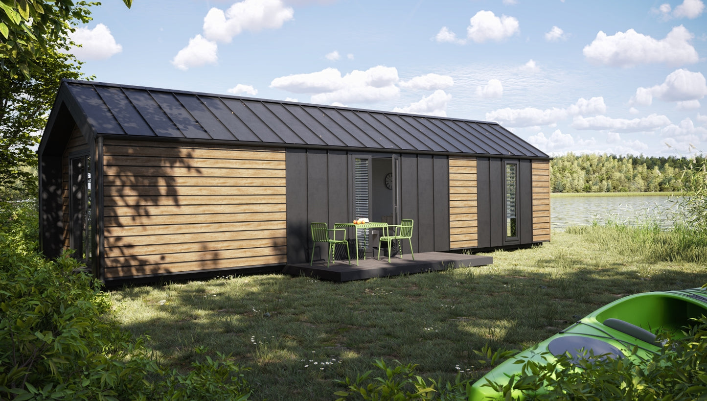 Lifestyle image of solvo cladding natural oak cladding on the exterior of a building.