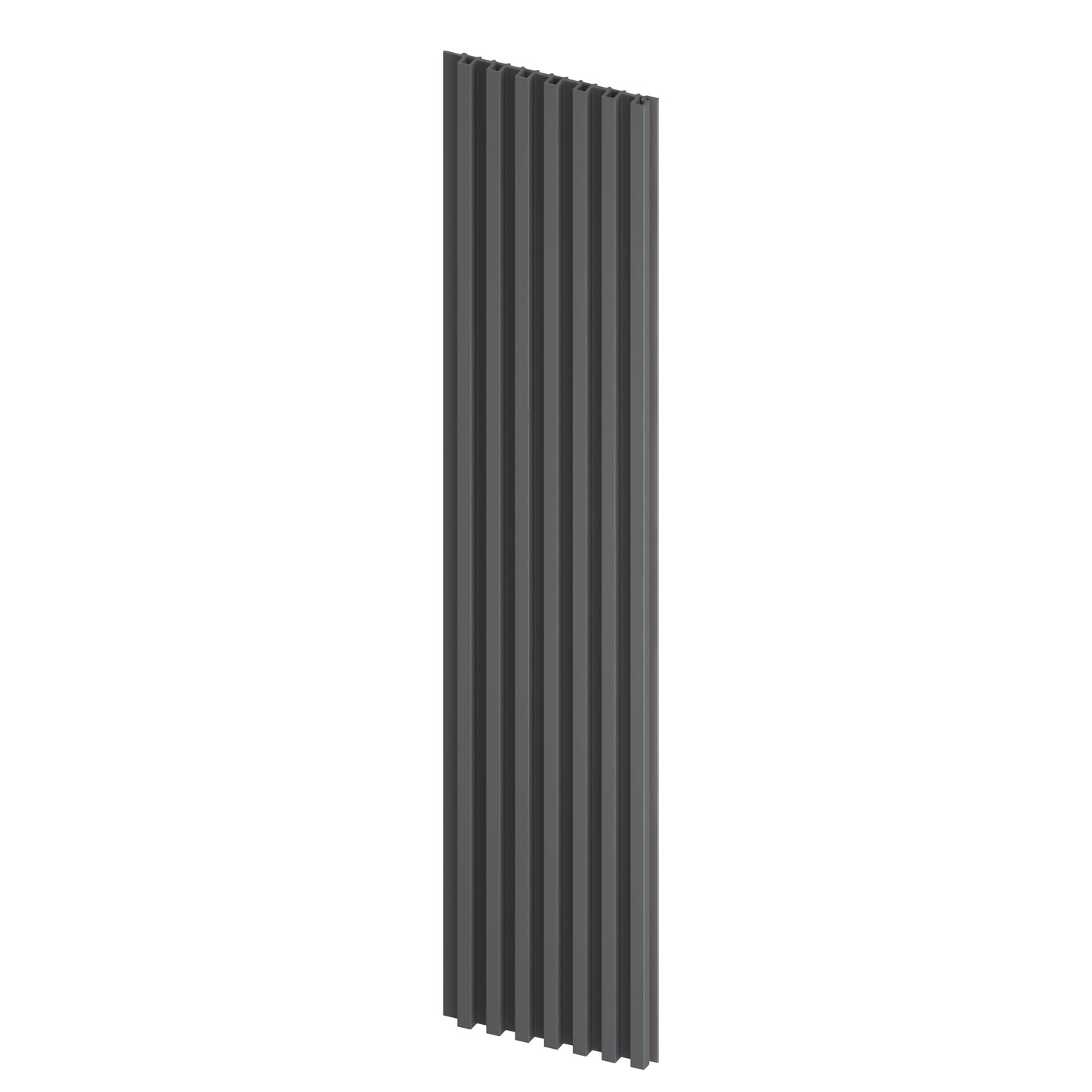 Vertical rectangular panel with ribbed texture on a white background