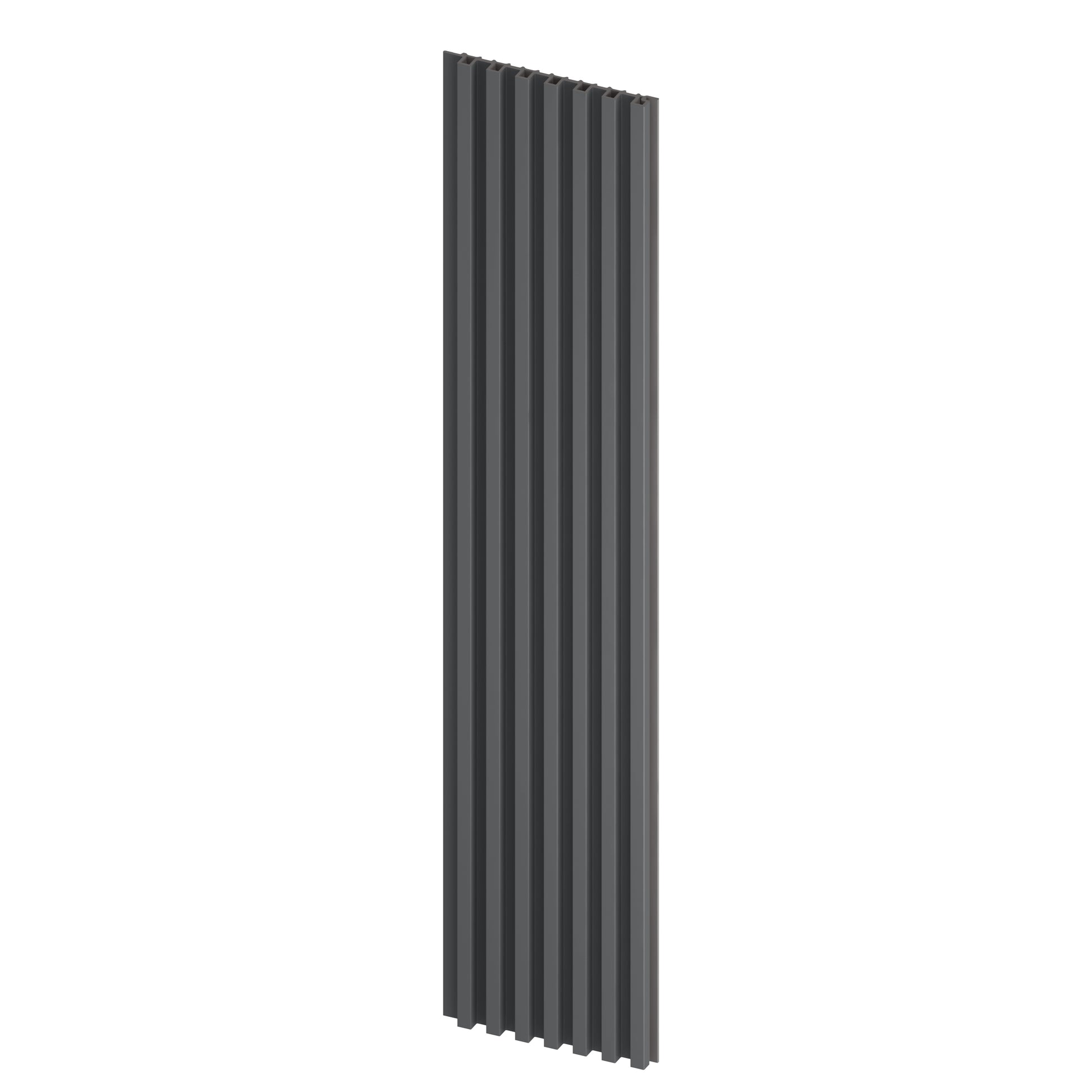 Vertical rectangular panel with ribbed texture on a white background