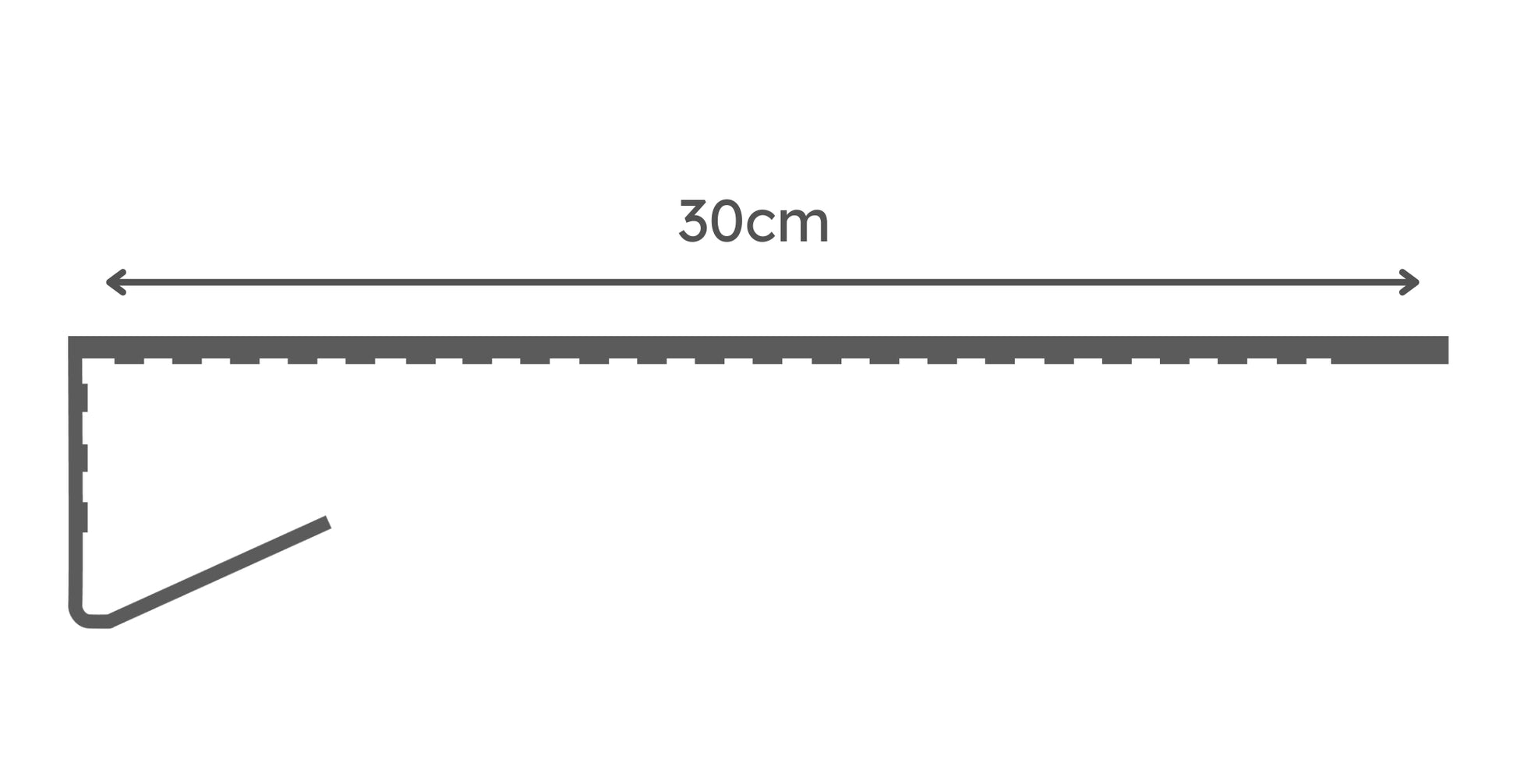 Technical drawing of 30cm vilo windowsill overlay